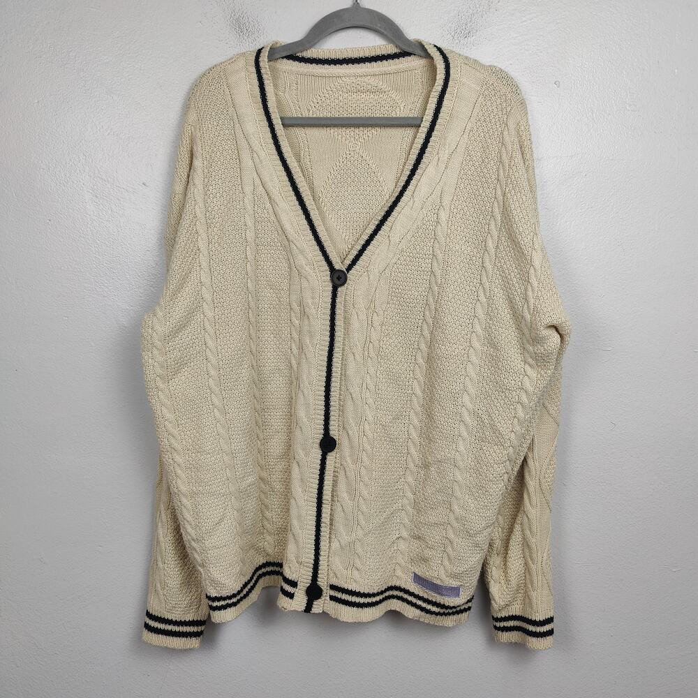 Folklore Style Cardigan Sweater Womens One Size Cream Cableknit Taylor Swift